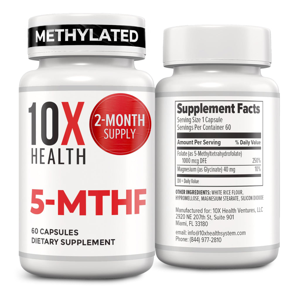 10X Health detalle frontal del envase mostrando etiqueta clara y beneficios