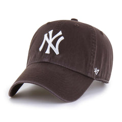 gorra '47 New York Yankees frontal marrón mostrando el logo y estilo oficial