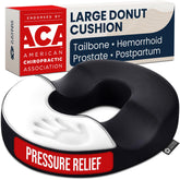 5 STARS UNITED cojín donut frontal mostrando diseño ergonómico y alivio inmediato
