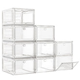 7 code caja frontal transparente mostrando zapatos y fácil identificación