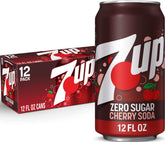 7UP lata frente del empaque mostrando diseño y sabor cereza, ideal para fiestas