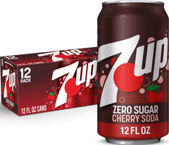 7UP lata frente del empaque mostrando diseño y sabor cereza, ideal para fiestas