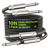AA AUDIO ACCESSORY frontal del pack mostrando dos cables, durabilidad asegurada
