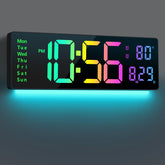 Abovsare reloj de pared frontal mostrando dígitos grandes para lectura clara