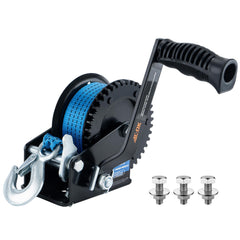 AC-DK cabrestante frontal mostrando cuerpo galvanizado y robustez