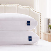 ACCURATEX empaque frontal del set de dos almohadas mostrando tamaño king y beneficio de soporte