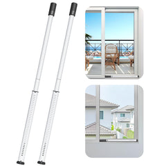 AceMining vista frontal del pack de 2 barras de seguridad blanco mostrando longitud ajustable
