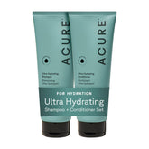 Acure frasco frontal del set ultra hydrating mostrando diseño y beneficio hidratante