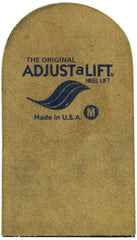 Adjust-A-Lift Heel vista frontal del elevador mostrando capas y ajuste cómodo