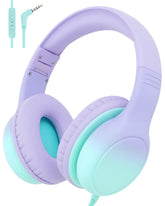 Aechorhy auriculares frontal morado-verde con diseño seguro y atractivo