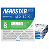 Aerostar vista frontal del paquete de 6 que muestra compatibilidad y tamaño