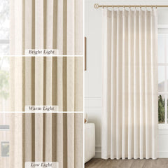 Aersas cortina instalada en salón aportando estilo boho y luz suave