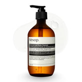 Aesop pack frontal del gel mostrando diseño y beneficio limpieza equilibrada