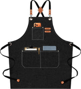 AFUN delantal frontal negro mostrando cobertura amplia y protección