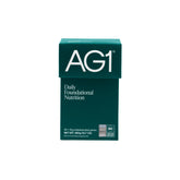 AG1 pack viaje frontal mostrando 30 sobres, conveniencia para viajar