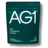 AG1 pouch frontal mostrando la marca y diseño, facilita identificación rápida