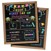 Aigybobo frontal con diseño escolar colorido y atractivo para fotos