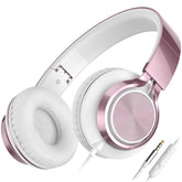 AILIHEN C8 vista frontal del auricular rose gold, diseño plegable y elegante
