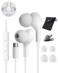 AILZPXX vista frontal del paquete mostrando auriculares y accesorios, conveniencia de inicio
