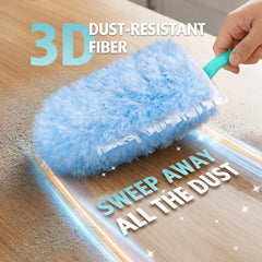 Primer plano de la microfibra AIR U+ con fibras 4X que atrapan polvo y pelos