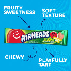 Airheads surtido sabores muestra colores y selección ácida-frutal
