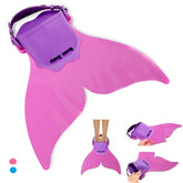 AIWANK aleta sirena frontal mostrando diseño rosa y púrpura, diversión segura