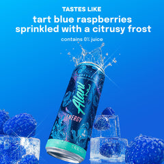 Alani Nu mano sosteniendo lata Breezeberry, energía portátil y práctica