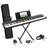 Alesis Recital Play frente completo mostrando teclado y altavoces para práctica realista