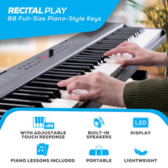 Alesis Recital Play detalle de teclas sensibles al tacto para mejor control dinámico