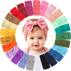 ALinmo diademas 25 pack frontal mostrando colores y lazos, combina fácilmente