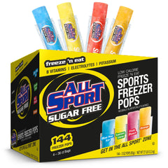 All Sport imagen frontal del empaque que muestra 144 barras y beneficios