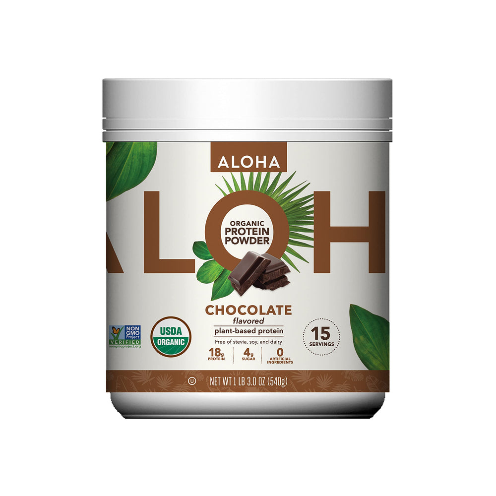 ALOHA frente del envase chocolate mostrando etiqueta orgánica y reciclable