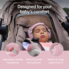 Alpine Muffy Baby diadema contorneada y ajuste con Velcro fácil