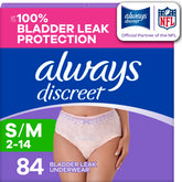 Always Discreet paquete frontal con 84 unidades y protección discreta