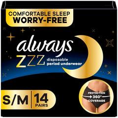 Always ZZZ frontal del empaque mostrando 14 unidades y beneficios
