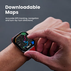 Amazfit Bip 6 usuario corriendo mostrando seguimiento GPS en tiempo real
