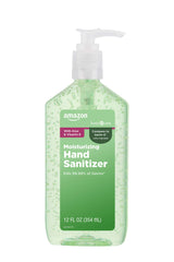 Amazon Basic Care primer plano del dispensador pump mostrando fácil dosificación