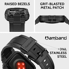 amBand primer plano del parche metalizado, detalle resistente y atractivo