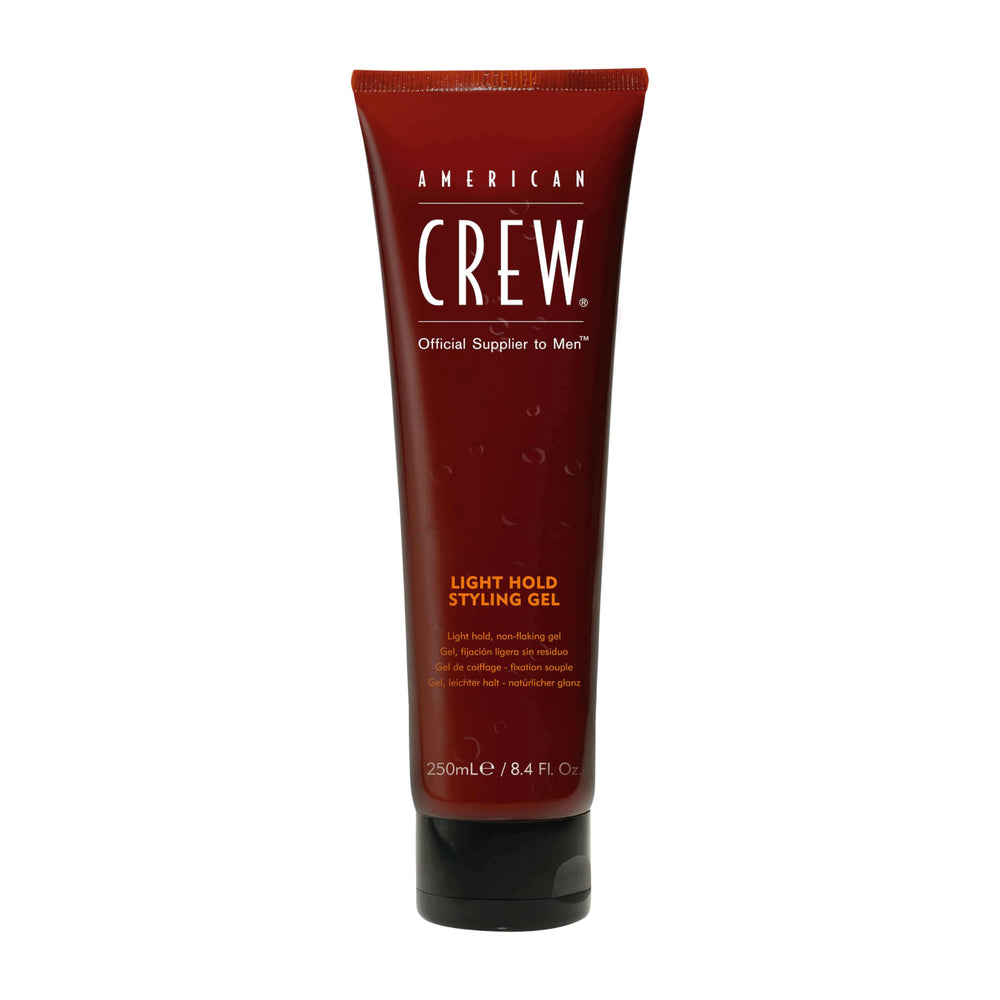 American Crew gel vista frontal del envase que muestra control inmediato
