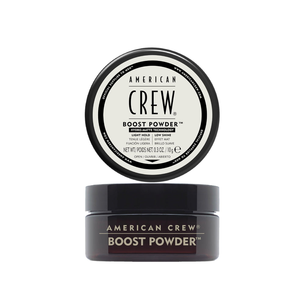 AMERICAN CREW frasco frontal mostrando polvo para volumen y acabado mate