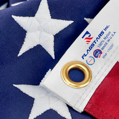 American Flag Made in USA vista frontal grande, resistencia visible