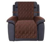 Ameritex vista frontal de la funda reclinable mostrando ajuste y color chocolate