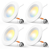 Amico paquete frontal 4 focos mostrando diseño blanco y ahorro energético