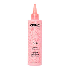 Amika frontal del envase mostrando el diseño y beneficio de brillo instantáneo