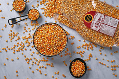 Amish Country Popcorn textura de grano cercana que revela calidad y uniformidad