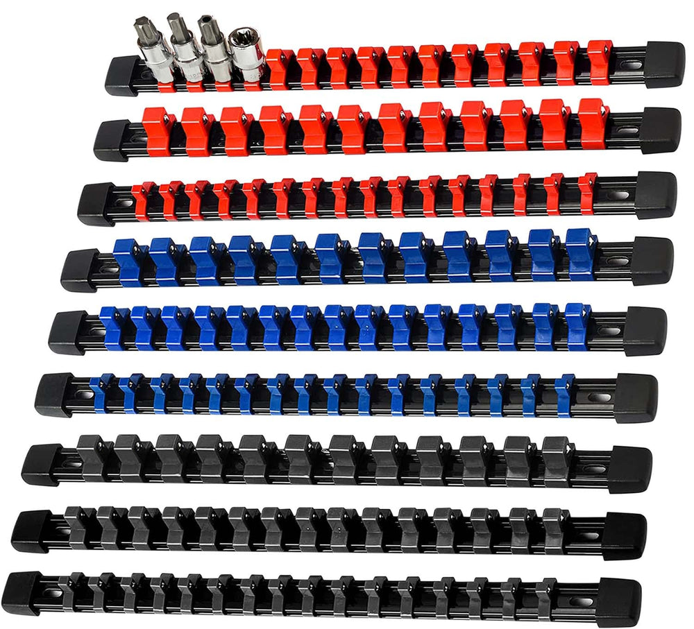 AMM organizador frontal mostrando rieles y capacidad para ordenar sockets