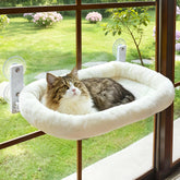 AMOSIJOY front view on window showing secure perch and sunlit comfort