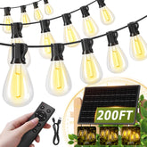 Amzrap frontal del empaque mostrando guirnalda solar y beneficios duraderos
