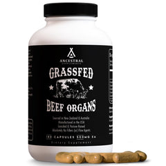 Ancestral Supplements frasco delantero mostrando 180 cápsulas y beneficios prácticos