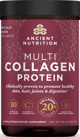 Ancient Nutrition front packaging showing product benefits and unflavored label